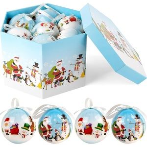 Christmas Ball Ornaments 14 Pcs, Shatterproof With Bow Lanyard, Beautiful